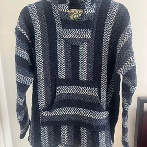 Baja Blue and White Striped Men's Sweater